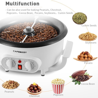 Máy rang hạt cà phê và các loại hạt tự động tích hợp điều chỉnh thời gian thương hiệu Mỹ Cafemasy SCR-300B - Hàng Chính Hãng