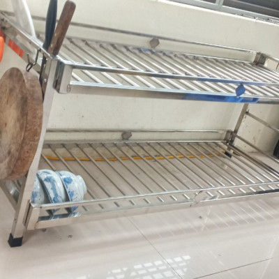 kệ để đồ nhà bếp inox 2 tầng kt c45 ,d104 ,sâu 40