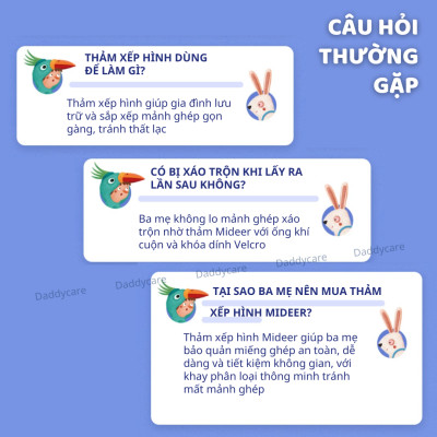 Thảm xếp hình trải sàn Mideer Puzzle Blanket Set, thảm lót nỉ dày dặn