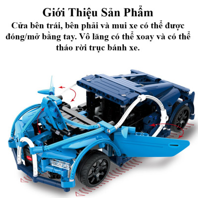 Bộ Đồ Chơi Xếp Hình BABYBOSS Siêu Xe Bugatti Chiron 419 Chi Tiết Điều Khiển Từ Xa - Hàng Chính Hãng