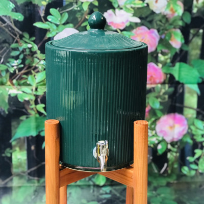 Bình đựng nước bằng sứ dáng trụ dung tích 6l