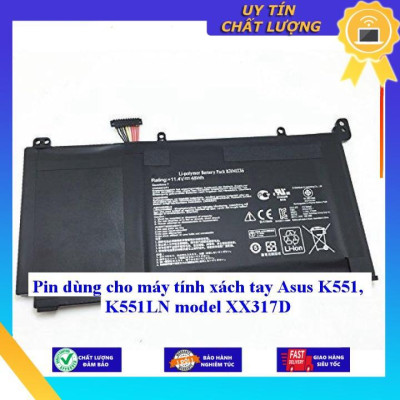 Pin dùng cho máy tính xách tay Asus K551 K551LN model XX317D - Hàng Nhập Khẩu New Seal