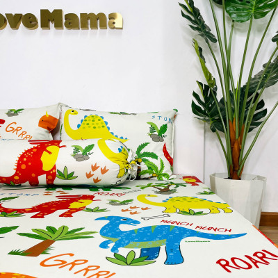 Ga chống thấm Cotton LoveMama Sóng Biển chính hãng loại 1 mềm mại thoáng mát
