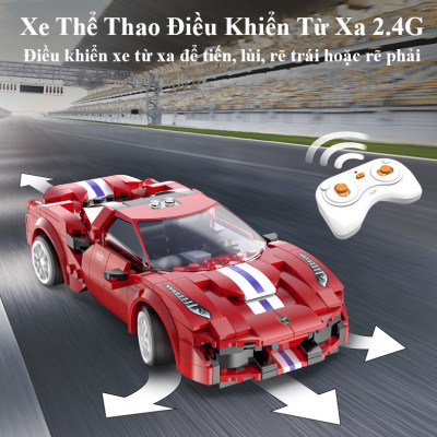 Bộ Đồ Chơi Lắp Ghép Xe Đua Thể Thao Ferrari 488 Race Car Với 306 Chi Tiết, Bộ Đồ Chơi Mô Hình Xe Đua Thể Thao Điều Khiển Từ Xa RC, Bộ Đồ Chơi Xếp Hình Xe Đua Thể Thao Ferrari 488 Cao Cấp Với 306 Chi Tiết - Chính Hãng BABYBOSS.