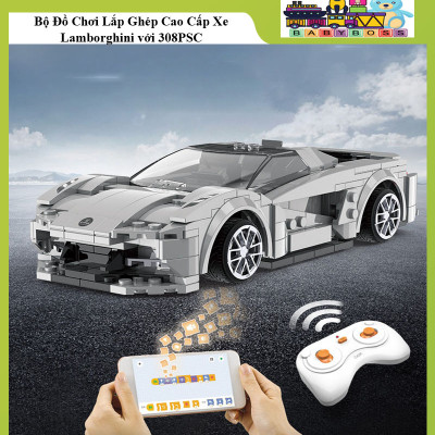 Bộ Đồ Chơi Xếp Hình Xe Đua Lamborghini Veneno 308 Chi Tiết, Đồ Chơi Mô Hình Xe Đua Lamborghini Veneno Điều Khiển Từ Xa, Đồ Chơi Lắp Ghép Cao Cấp Ô Tô Lamborghini Veneno Điều Khiển RC.