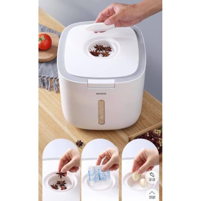 Thùng Đựng Gạo Cao Cấp 5kg & 10kg - Thùng Đựng Gạo Nắp Đậy Thông Minh, Thiết Kế Hiện Đại & Đẹp Mắt, Chất Liệu ABS &PP An Toàn Chống Nước, Chống Ẩm Mốc, Mối Mọt - Hàng Nhập Khẩu