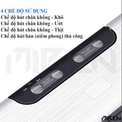 Máy Hút Chân Không Thực Phẩm Vacumm Sealer Đa Năng Hàn Miệng Túi Cao Cấp – Chế Độ Hút Khô, Ướt, Thịt & Chế Độ Hút, Seal Thủ Công Cho Thực Phẩm Rau Củ Quả. Hạt, Bột, Mềm Tùy Chọn. Hàng Chính Hãng 
