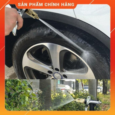 Bộ dây vòi xịt nước ️ ,tăng áp 3 lần,loại 3m, 5m 206236 đầu đồng,đai,nối nhựa vàng+ móc khoá