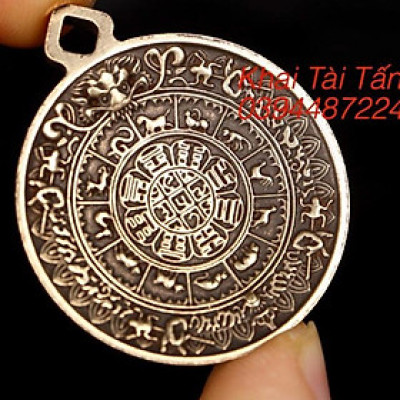 Móc khoá Văn Thù Cửu Cung Bát Quái và chủng tự KALACHAKRA hoá giải thái tuế , tam tai