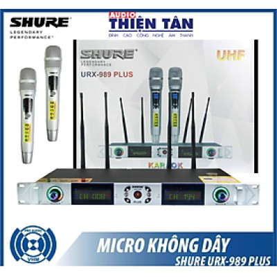 Micro Không Dây SHURE URX-989 - Phiên Bản Cao Cấp Nhất (Micro Phủ Sơn Trắng Tĩnh Điện) - Chống Hú Cực Tốt - Âm Thanh Hay - Hàng Nhập Khẩu 