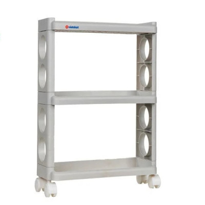 Kệ đa năng 3 tầng Việt Nhật (MS: 5580-3) có bánh xe tiện lợi – Kệ xe đẩy 3 tầng cao cấp -HÀNG VIỆT NAM
