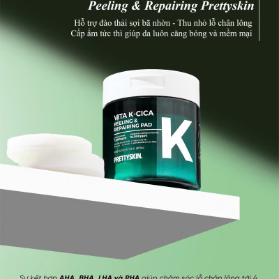 Toner Pad Vita K-Cica Peeling & Repairing Pad Pretty Skin Hàn Quốc 80 miếng