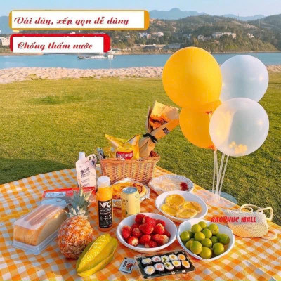 Combo 2 cái Thảm Dã Ngoại Picnic Hoạ Tiết Caro, Gấp Gọn Agnite - Thảm Cắm Trại, Đi Du Lịch, Đi Phượt, Chụp Ảnh