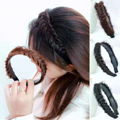 Bờm tóc tết thắt bím tóc giả xương cá phong cách tự nhiên