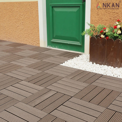 Sàn Vỉ Gỗ Nhựa Composite Cao Cấp, Lót Sàn Ban Công Nhà Tắm, Vỉ Dày Chắc Chắn Có Vít Ốc Dưới Nan, Màu Nâu Mới, Dễ Dàng Lắp Đặt