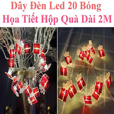 Dây Đèn Led 20 Bóng Họa Tiết Hộp Quà Dài 2M