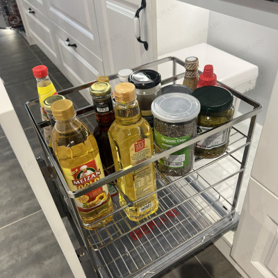 Giá đựng dao thớt gia vị 2 tầng bằng inox (Kệ gia vị nan dẹt Inox bóng cao cấp Gerari)