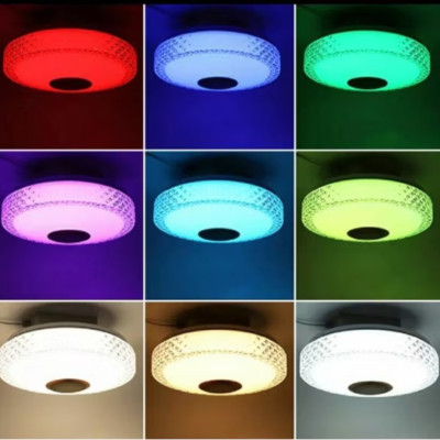 ĐÈN ỐP TRẦN NHÀ SÁNG NHIỀU MÀU SẮC CỰC ĐẸP CÓ LOA NGHE NHẠC KẾT NỐI BLUETOOTH ĐIỀU KHIỂN TỪ XA THÔNG MINH MẪU MỚI