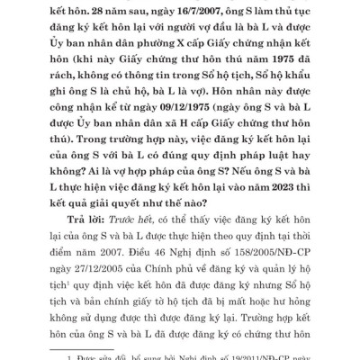 Các tình huống thường gặp trong lĩnh vực hôn nhân và gia đình - bản in 2024