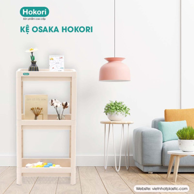 Kệ chữ nhật để đồ đa năng Osaka HOKORI 2 tầng nhựa VIỆT NHẬT cao cấp - Đựng đồ phòng tắm, gia vị, úp chén bát - Hàng chính hãng