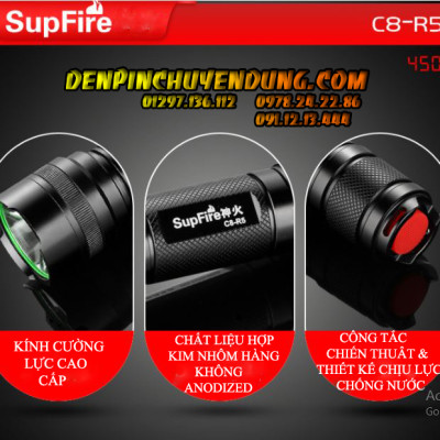 Đèn pin Siêu Sáng SupFire C8-R5 ( Hàng Chính Hãng )
