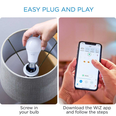 Bóng đèn thông minh WiZ Tunable White and Color RGB E27 8.5W A60 16 triệu màu Hàng Chính Hãng