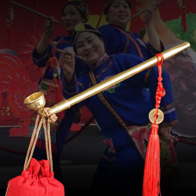 Tẩu thuốc dài hợp kim đồng Trung Hoa, kéo dài ra được đến 40 cm ( không kèm theo dây và túi vải)