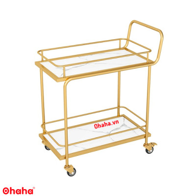 KỆ TRANG TRÍ PHÒNG BẾP SANG TRỌNG CÓ BÁNH XE CAO CẤP OHAHA - KTT023