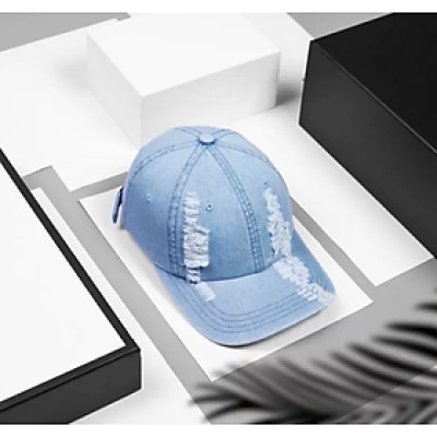 Nón kết, mũ lưỡi trai Jeans rách phối vải trơn thời trang đường phố nam nữ siêu đẹp