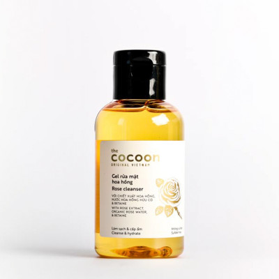 Combo Gel rửa mặt hoa hồng Cocoon 140ml + Son dưỡng môi dầu dừa Bến Tre Cocoon 5g
