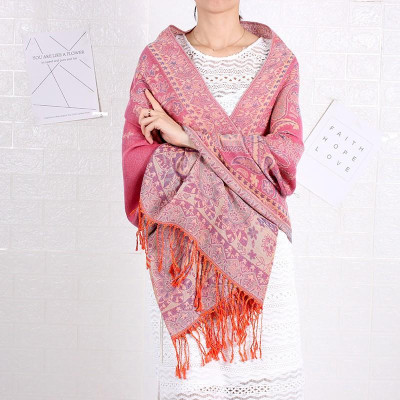 KHĂN CHOÀNG CỔ PASHMINA THỔ CẦM HOA HỒNG 09