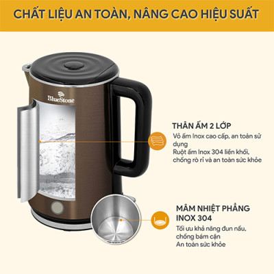 Bình đun siêu tốc Bluestone 1.7 lít KTB-3476 - Hàng chính hãng