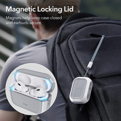 Bao Case ESR Orbit Hybrid Case with HaloLock cho AirPods Pro / AirPods Pro 2 (2023/2022/2019) Magnetic Lid Lock - Hàng Chính Hãng