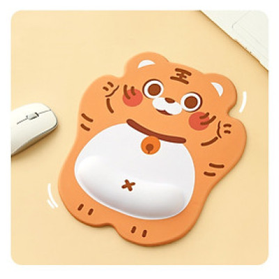 Miếng Lót Chuột MousePad Hổ Vui Vẻ Có Đệm Cổ Tay Mousepad 3D_ Hàng chính hãng