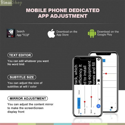 Lensgo Teleprompter TC7 - Máy Nhắc Chữ Mini Cho Biên Tập Viên, MC Truyền Hình, Kích Thước Nhỏ Gọn, Dùng Cho Điện Thoại, Máy Ảnh - Hàng Chính Hãng