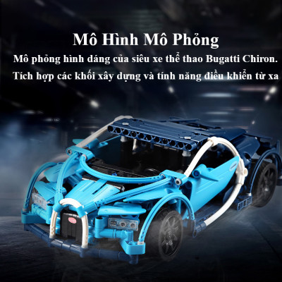 Bộ Đồ Chơi Xếp Hình BABYBOSS Siêu Xe Bugatti Chiron 419 Chi Tiết Điều Khiển Từ Xa - Hàng Chính Hãng