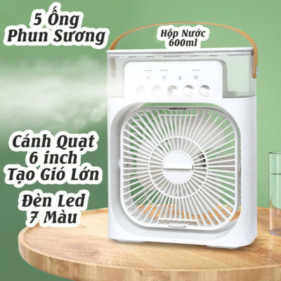 Quạt Phun Sươjng Điều Hòa Mini Cao Cấp (Loại Tốt) - Hàng Chất Lượng Cao, Mẫu Mới Siêu Bền với Đèn LED Tinh Tế, ĐÈN TRANG TRÍ