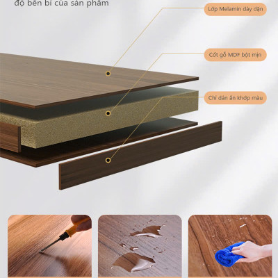Kệ lò vi sóng 2 tầng kết hợp kệ gia vị chất liệu gỗ chống nước chống bám bẩn - GP186 