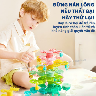 Đồ chơi cân bằng xếp hình khối hoa lá Mideer Educational Balance Blocks- Strack a Tree