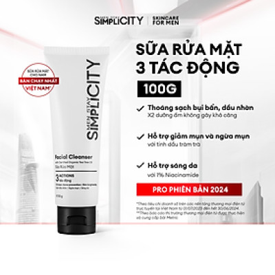 Sữa rửa mặt dưỡng ẩm Facial Cleanser Men Stay Simplicity