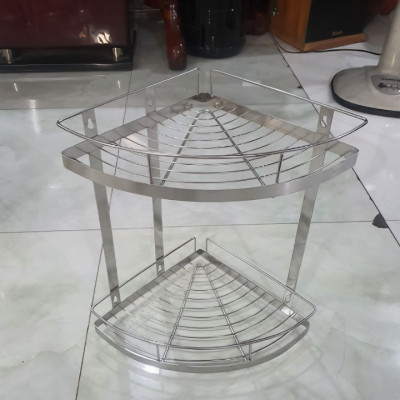 Kệ góc nhà tắm KG5S 2 tầng chất liệu đúc inox304 dày dặn không gỉ kích thước 25x25cm (Tặng kèm 1 món quà tri ân)- Hàng chính hãng