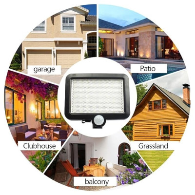 Đèn cảm biến hồng ngoại năng lượng mặt trời 56 Led sáng khi thấy người chuyển động (kèm cáp nối 5m )