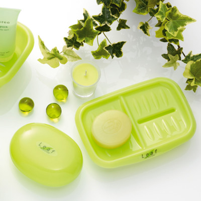 Khay nhựa đựng xà bông tắm, xà phòng rửa tay,..vv  Leaf Inomata chia 2 ngăn - Nội địa Nhật Bản