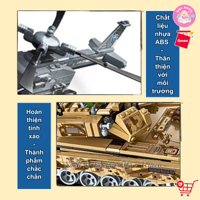 Đồ chơi lắp ráp, xếp hình Qman 1729 - Xe Tank Quân Sự Hạng Nặng 712 Chi Tiết - Có 4 Minifigures Cho Trẻ Từ 6 Tuổi