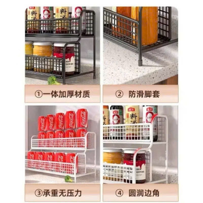 Kệ Để Bàn Bếp 2 Tầng Lưới Thép Sơn Tĩnh Điện Chống Rỉ, Kệ Mỹ Phẩm Trang Trí Tiện Lợi - HÀNG CHÍNH HÃNG MINIIN