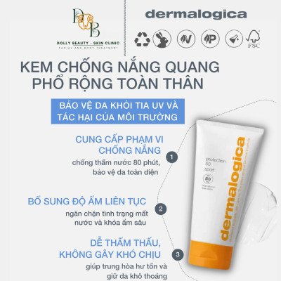 Kem chống nắng quang phổ rộng cho mặt và toàn thân PROTECTION 50 SPORT SPF50 của Dermalogica - Dolly Beauty