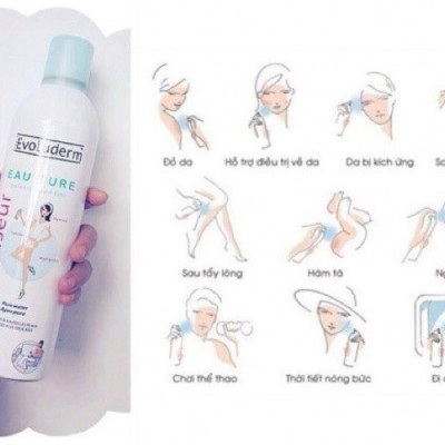 Nước Xịt Khoáng EVOLUDERM 150ml + Tặng 1 Móc Khóa Nhựa 2 Mặt