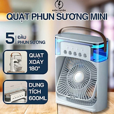 Quạt Phun Sươjng Điều Hòa Mini Cao Cấp (Loại Tốt) - Hàng Chất Lượng Cao, Mẫu Mới Siêu Bền với Đèn LED Tinh Tế, ĐÈN TRANG TRÍ