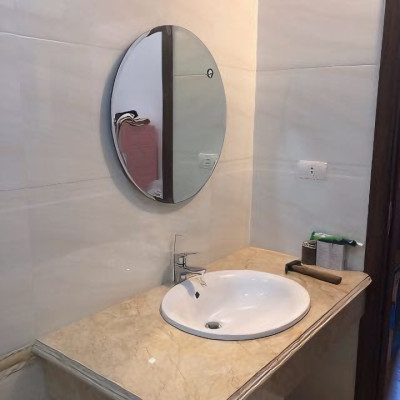 Gương tròn viền thoi KG103 nhà tắm tráng bạc cao cấp loại tốt, bao ko bể vỡ, kiếng cường lực 5mm - Hàng chính hãng