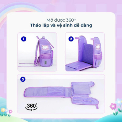 Cặp Chống Gù Bé Gái - Thiên Long BP-018 - Unicon - Màu Tím